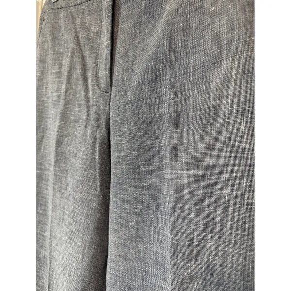 Ann Taylor Blue White Crosshatch Wide Leg Crop Pants High Rise Trousers Size 6 - Image 5