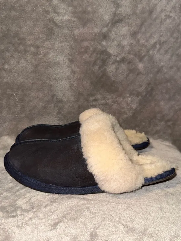 UGG Australia Suede Shearling Lined Slide Slippers Dark Brown Size 8 - Image 7