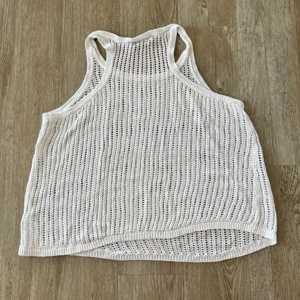 Ana A New Approach Womens White Crochet Tank Top - PXL - Image 3
