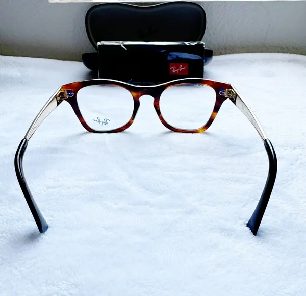 RAY BAN Women’s Striped Havana Cat Eye Tortoise Frame Eyeglasses - Image 6