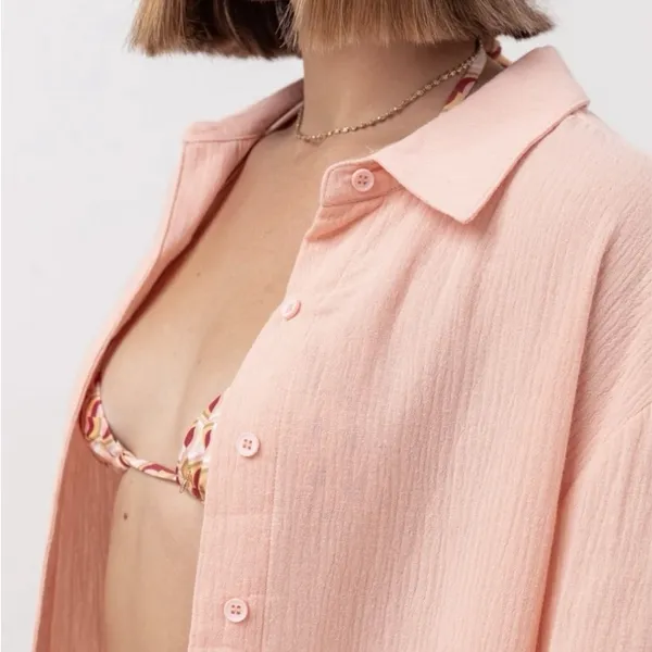 Rhythm New Ray Oversized Shirt Pink - Image 2