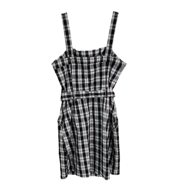 Hollister Y2K School Girl Preppy Black White Plaid Mini Romper Dress Size‎ M NEW - Image 2