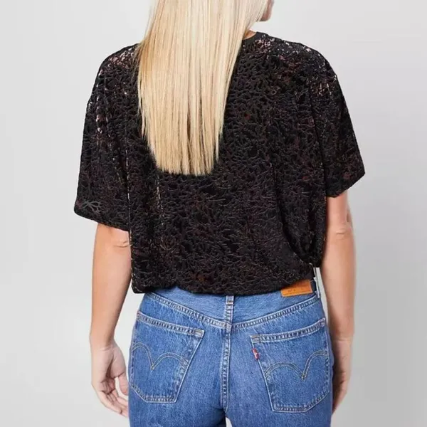 We the Free - Free People | Black & Brown Oversized Teddy Boxy Top | XS - Image 3