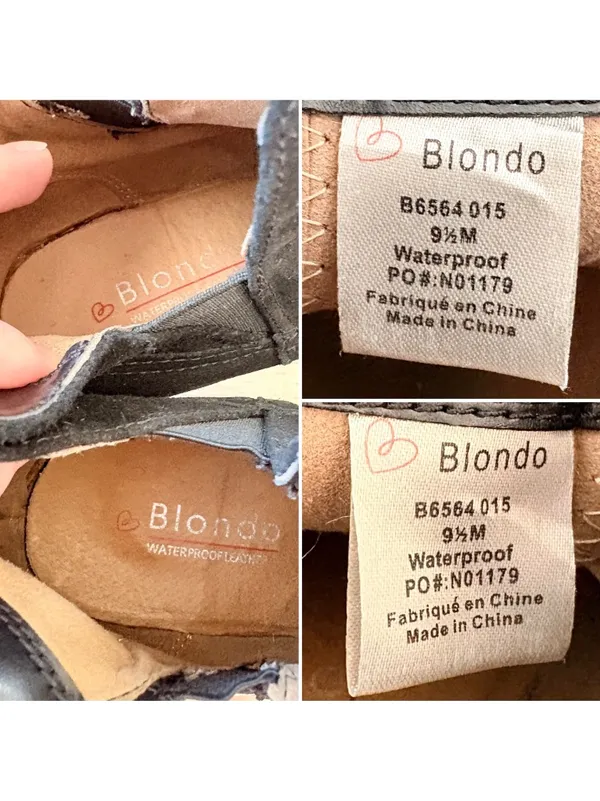Blondo Irving Stacked 2.75" Wedge Ankle Boot Waterproof Black Suede B6564 9.5 - Image 8