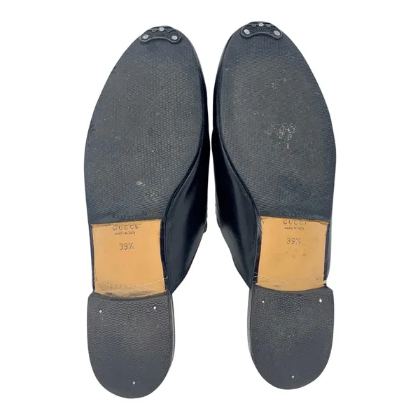 Gucci Princetown Black Leather Horsebit Mules Loafers 39.5 - Image 9