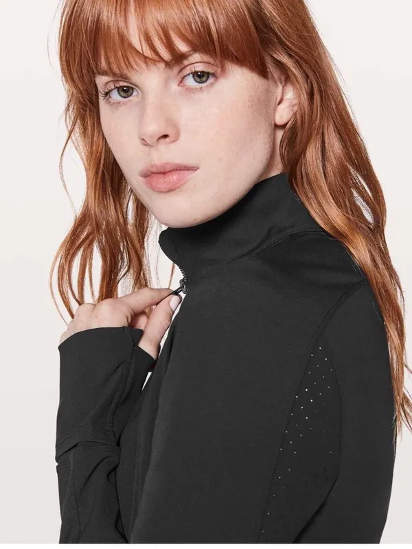 Lululemon Sleek Essentials Jacket Womens Size 12 Black Athletic Outdoor Luxtreme - Image 3