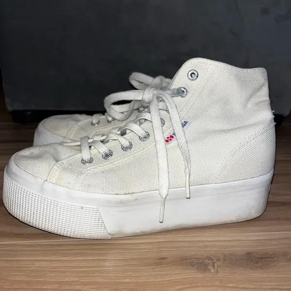 Superga Women's Cream High-Top Platform Sneakers - Image 2