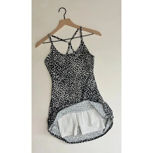 OUTDOOR VOICES‎ The Exercise Dress Snow Leopard Animal Print Tank Shorts X-Small - Image 3