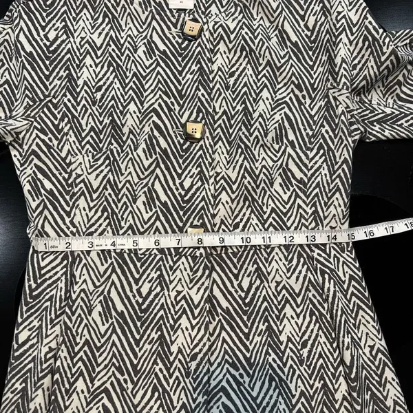 Cabi Zebra Zig Zag‎ Print Topper longline Jacket Black White 3/4 Sleeve XS - Image 7