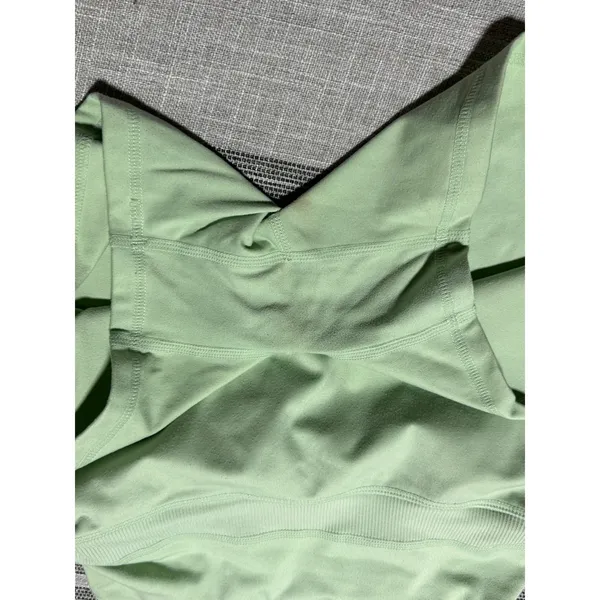 Alphalete Alphalux Sage Green High Waisted‎ V-Back Athletic Shorts Womens Size S - Image 5