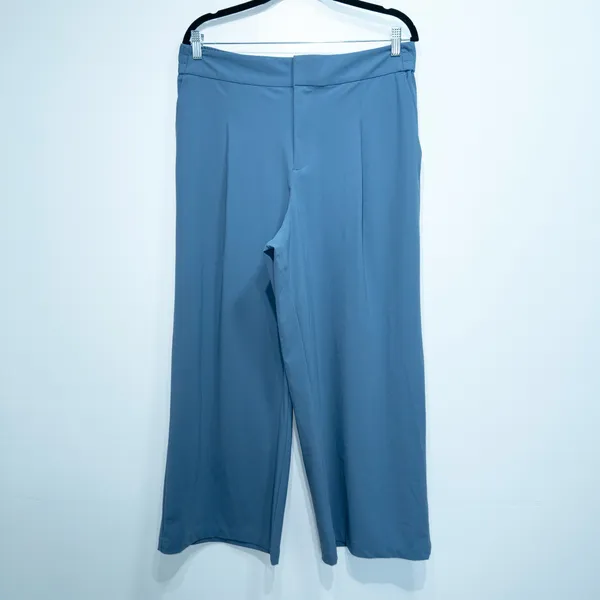 New Athleta Shadow Blue Pinnacle Wide Leg Trousers Size 14 Petite - Image 2