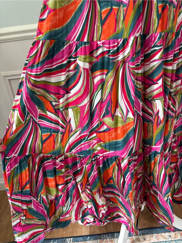 Abel the Label Anthropologie Kelissa Maxi Dress Small One Shoulder Colorful - Image 5