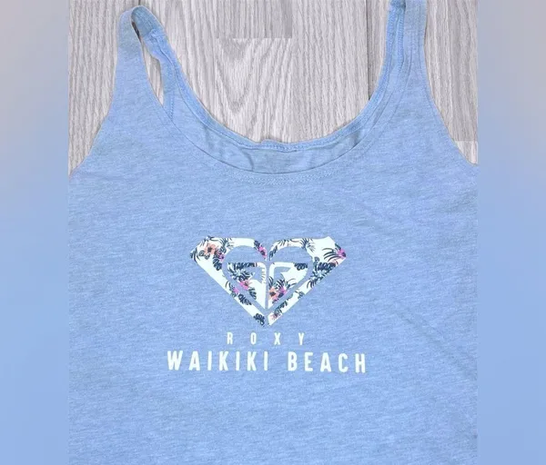 ROXY Women’s Blue Waikiki Beach Summer Tank Top - Image 3