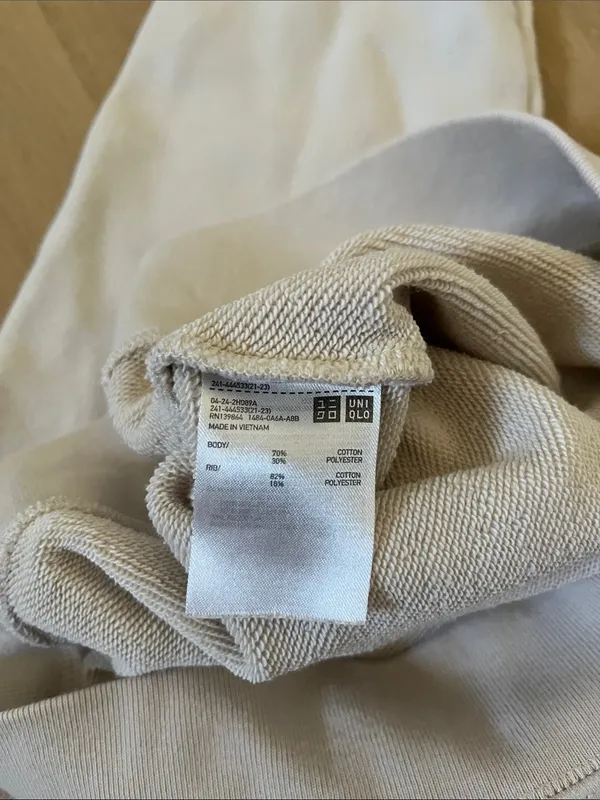 Uniqlo Cotton Crewneck Sweater in Beige Cream Women's XS Extra Small - Image 6