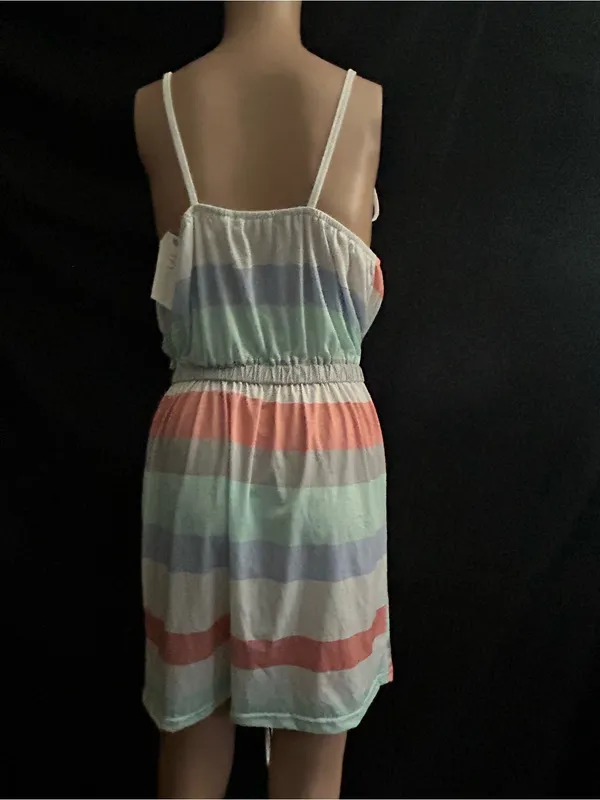 TFY Collection Striped Pastel Spaghetti Strap Dress LG NWT - Image 2