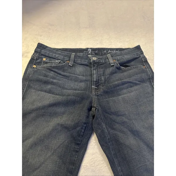 7 FOR ALL MANKIND Women jeans A Pocket Stretch Flare Mid Rise sz 31 - Image 11