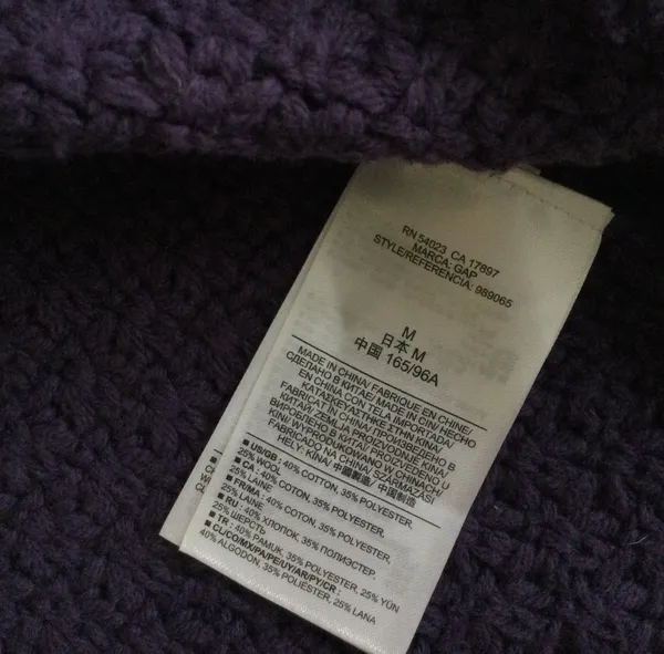 Mockneck Chunky Long Tunic Sweater Purple/Blue - Sz Medium - Image 11
