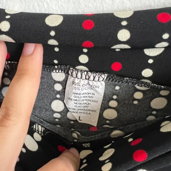 Vintage Y2K Low Rise Black‎ Polka Dot Midi Skirt 90's 00's Fairycore Large - Image 4