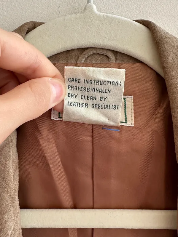 L.L. Bean Tan Suede Blazer Jacket, Fall Outerwear, Size 10 Petite - Image 10