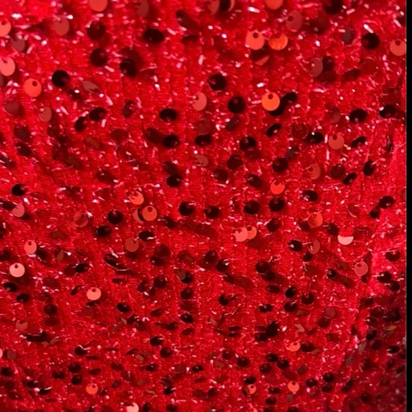 Boutique #613 Red Sequin Off The Shoulder Straps Gown - M-Size 10/12 - Image 6