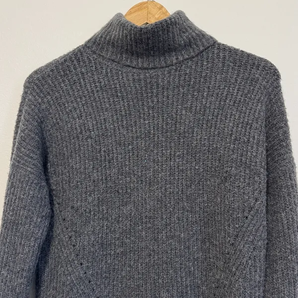Abercrombie & Fitch Knit Turtleneck Sweater Dress Gray Size Medium - Image 3