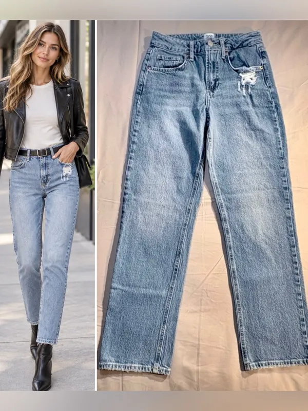 💥BDG Urban Outfitters Straight Skinny Ankle Distressed Light Wash Jeans 27💛 - Image 2