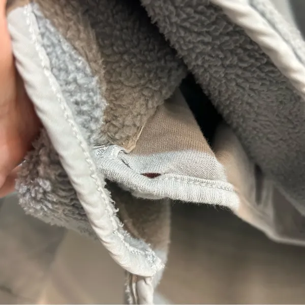 Abercrombie & Fitch Snap Up Quilted Fleece Pullover Sweatshirt Grey Casual - Image 5