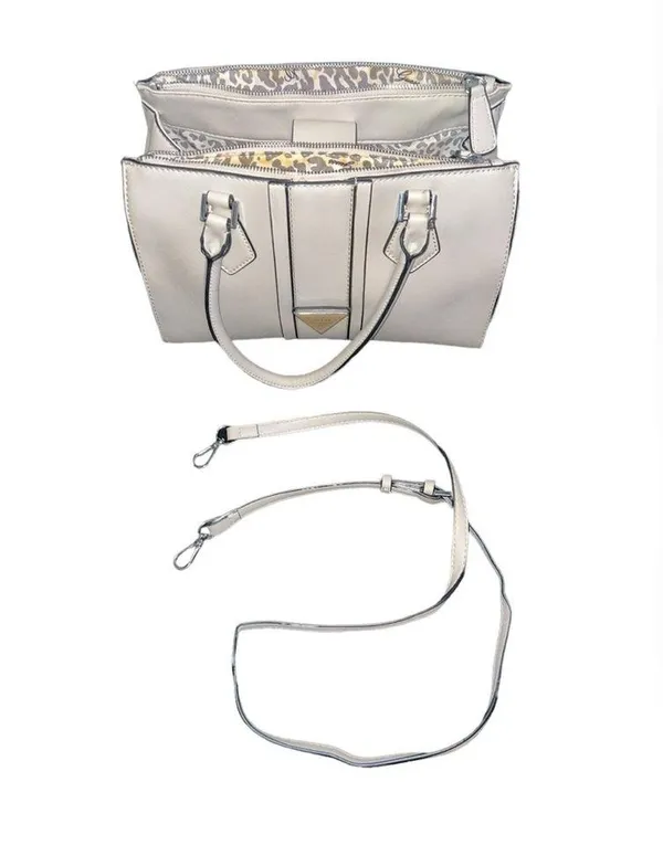 G by Guess Los Angeles White Faux Leather Purse Crossbody Tote - Image 2