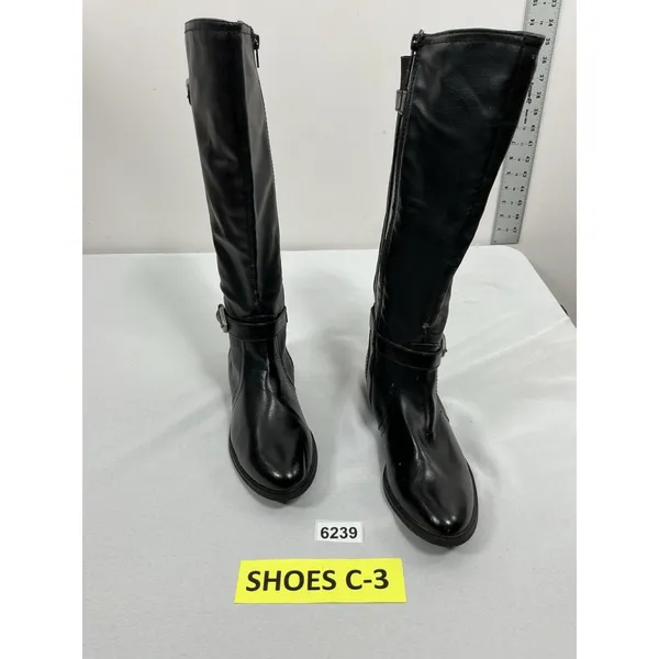 Womans Baretraps Tommy Knee High Riding Boots Size 7 M Black Full Zip - Image 3