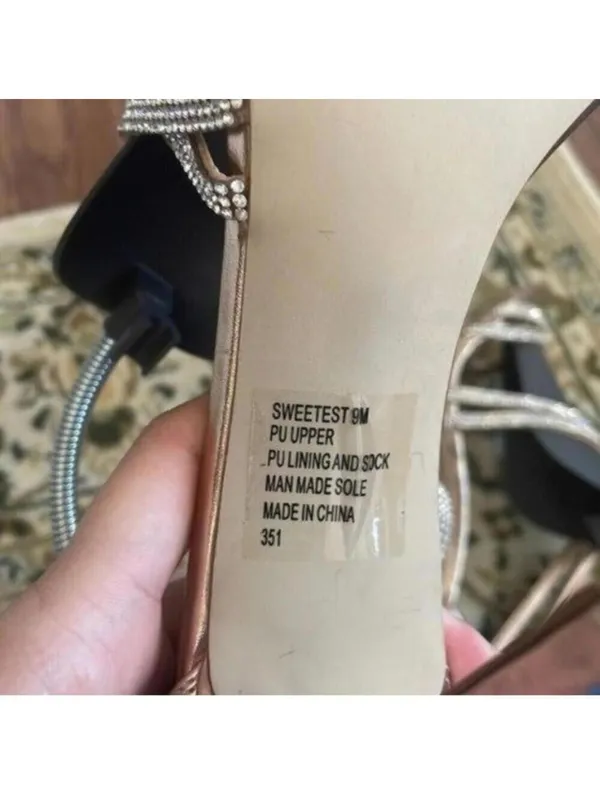 Steve Madden Sweetest Copper and Rhinestone Formal Wedding High Stiletto heels - Image 12