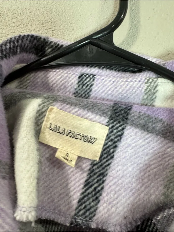 Plaid Lavender Shacket Jacket - Image 3