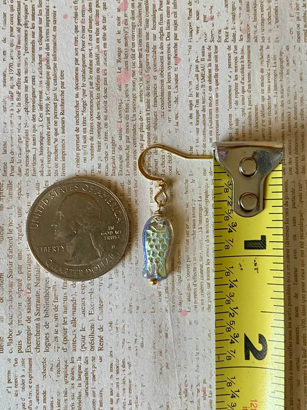 Handmade quality Czech glass beads fish unique dangle earrings⭐️🐟💕 - Image 9