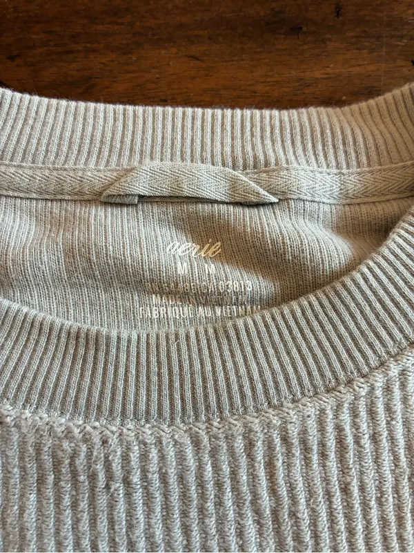 Aerie Crewneck Sweatshirt Medium Blue Gray Corded - Image 2