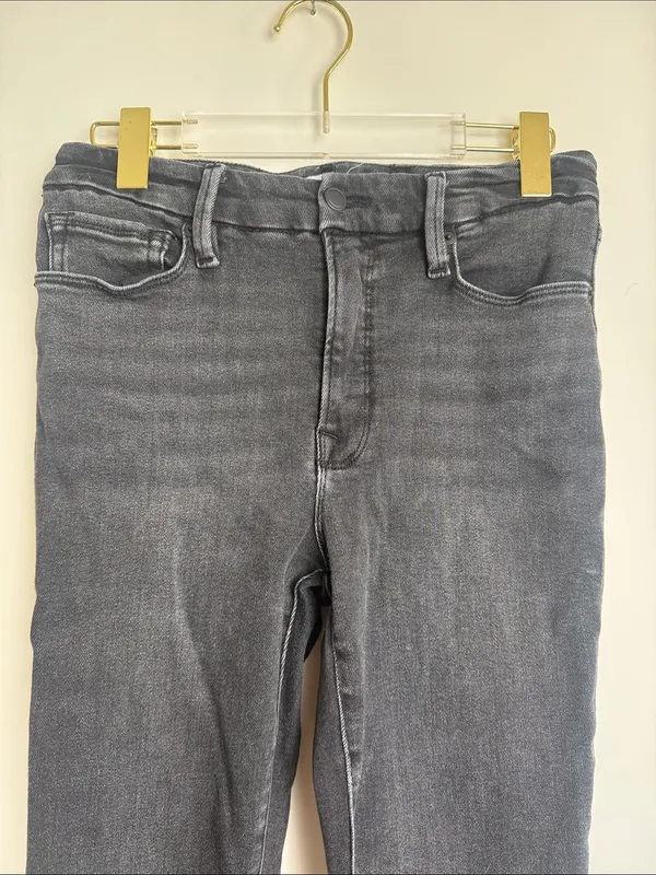 Good American Good Classic High Rise Ankle Denim Jeans Faded Black Size 6/28 - Image 2