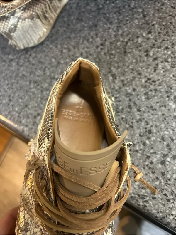Women's Snake-Print Fringe Sneakers Leather Made in Italy Size 7.5 - Image 6