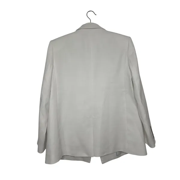 J.Crew White Linen Blazer - Preppy Coastal Grandmother Style Size 8 - Image 3