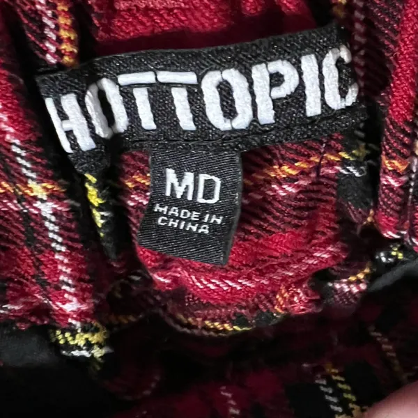 Hot Topic Red Plaid Skinny Pants. - Image 7
