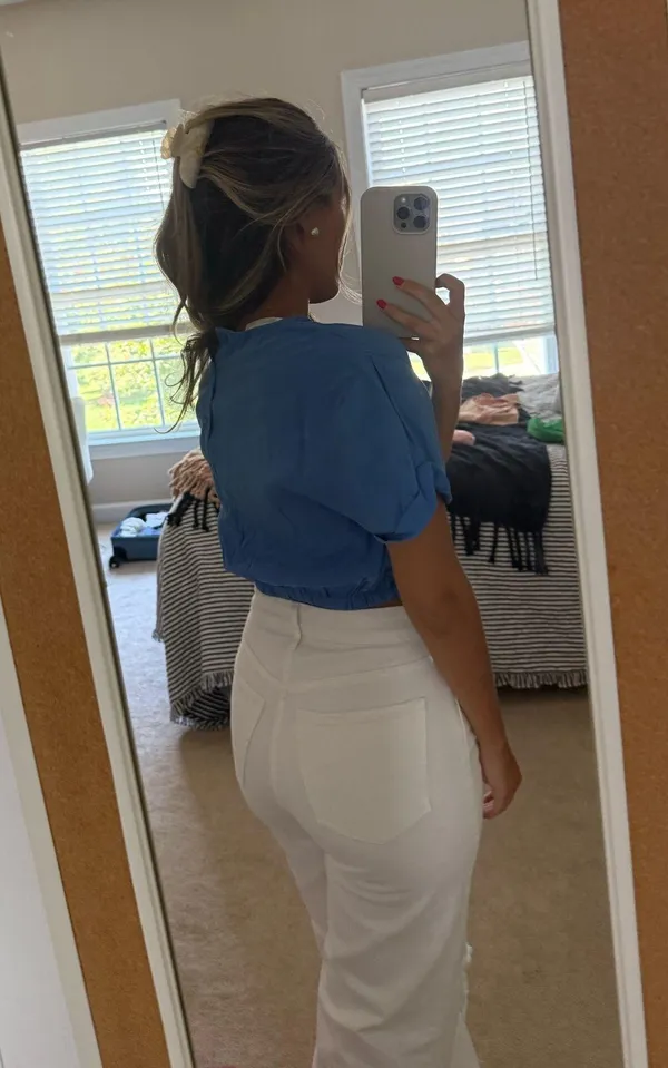 Zara blue cinched top - Image 2