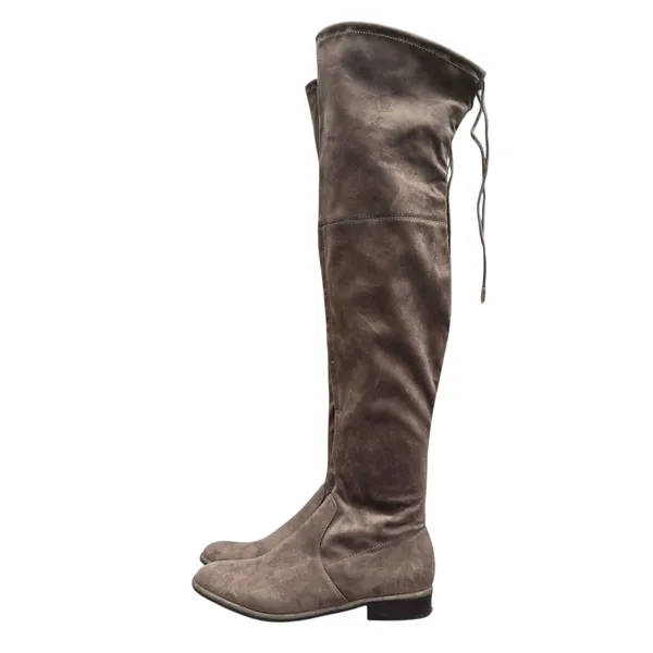 Marc Fisher Over The Knee Boots Taupe Faux Suede OTK Boots‎ Size 7.5 - Image 2