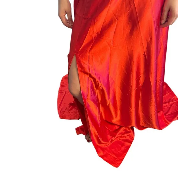 Wear Your Love Satin Slit Dress Red 4 NWT - Image 5
