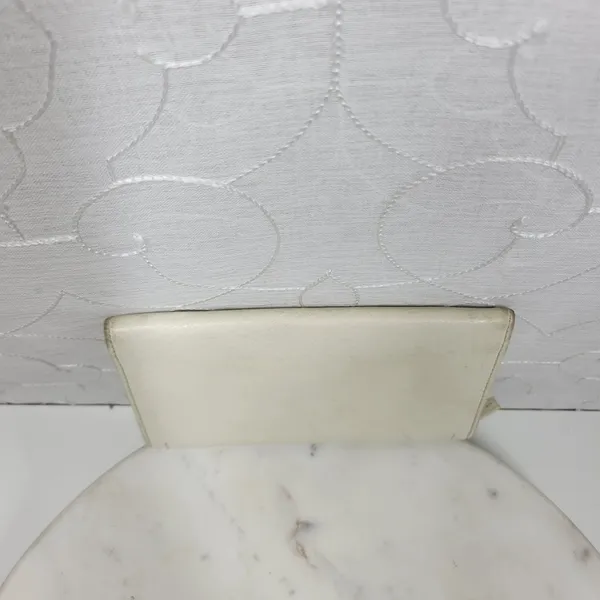 VTG Cow Leather Bi-fold Checkbook Wallet White Ivory Card Slots Simple Classic - Image 12