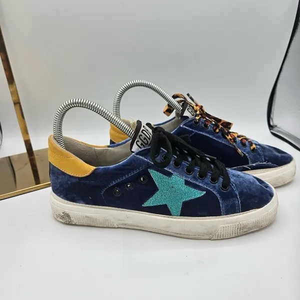 Golden Goose Deluxe‎ May Sneakers – Bluette/Aquamarine Velvet 37 Blue Velvet - Image 2