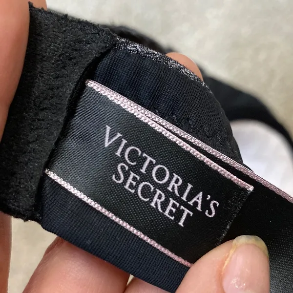 Victoria’s Secret Black Marl Strapless T-Shirt Lightly Lined Bra Size 34 B - Image 3