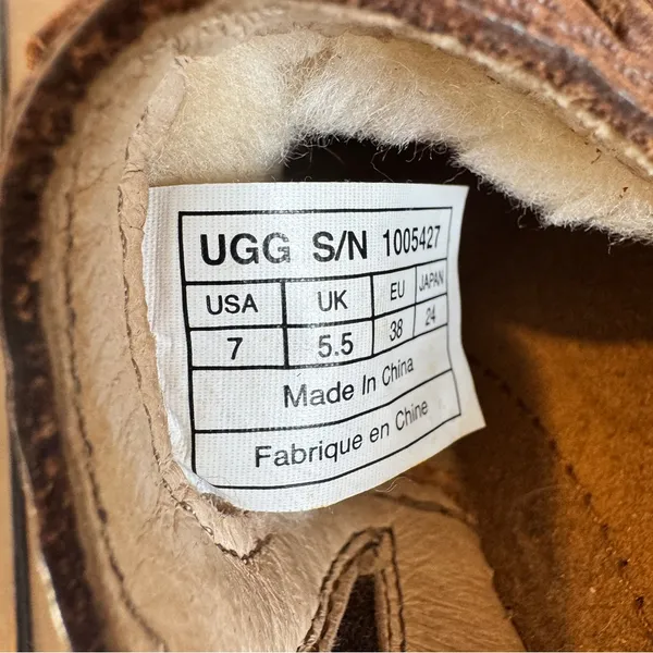 UGG Anila Wool Lined Leather Brown Clog‎ Slip On Shoes Brown Comfort 7 - Image 8