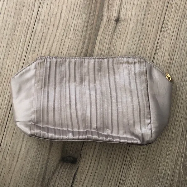 Bulgari for Emirates Silver Ruched Travel Case Makeup Bag Cosmetic Purse - Image 6