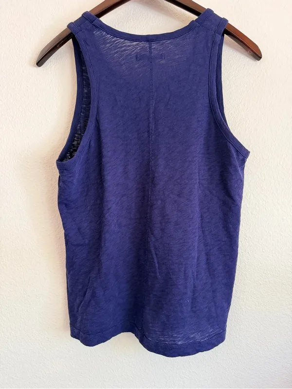Rag & Bone Slub cotton tank top, sleeveless, indigo blue size M - Image 6