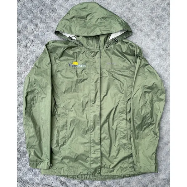 Marmot x Thrive Works Precip Waterproof Rain Jacket Women's Size L Olive NWOT - Image 15