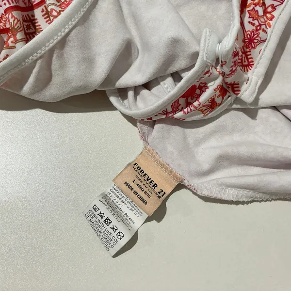 Forever 21 Bodysuit Red patterned Large - Image 6
