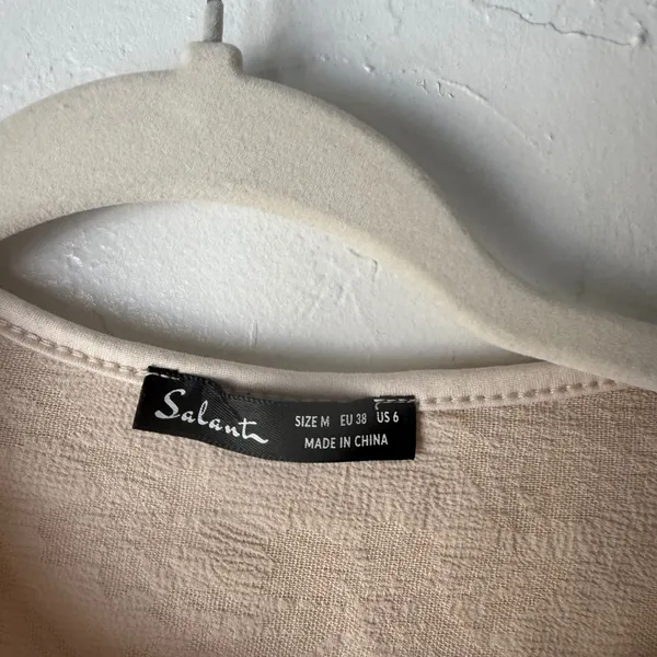 Salanta Textured Floral Crop Top Fringe Lace Boho Cream Size M Boho Festival‎ - Image 7