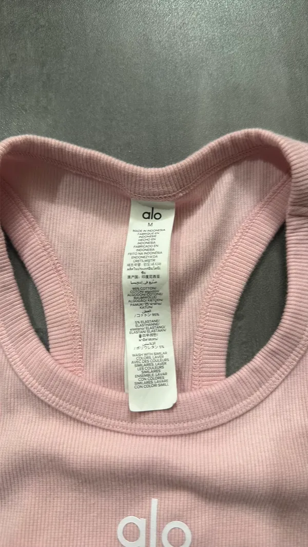 Alo Yoga Tank Top Racerback Pink - Image 2